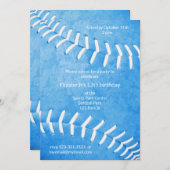 Mädchenblauer Geburtstag oder Party Einladung (Vorne/Hinten)