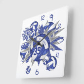 Mädchenblauer individuelle Name Quadratische Wanduhr (Winkel)