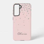 Mädchenblush Pink Personalizable-Name Samsung Galaxy Hülle (Rückseite)