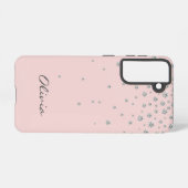 Mädchenblush Pink Personalizable-Name Samsung Galaxy Hülle (Rückseite (Horizontal))
