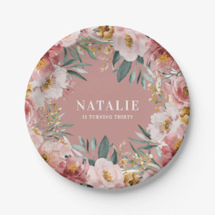 Mädchenblütengebirge Geburtstag rosa Chic Pappteller