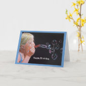 MÄDCHENBLÜTER GEBURTSTAG: Zeichnend Karte (Gelbe Blume)