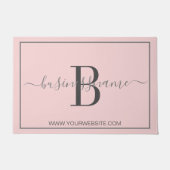 Mädchenchic Pink Monogram Custom Business Logo Doo Fußmatte (Vorderseite)