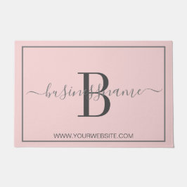 Mädchenchic Pink Monogram Custom Business Logo Doo Fußmatte