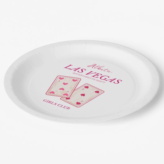 Mädchenclub Junggeselinnen-Abschied las vegas Pappteller (Schrägansicht)