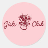 Mädchenclub Runder Aufkleber (Vorderseite)