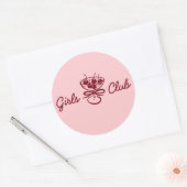 Mädchenclub Runder Aufkleber (Umschlag)