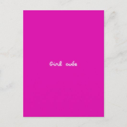 Mädchencode | Moderner Neon Hot Pink Girl Power Postkarte (Vorderseite)