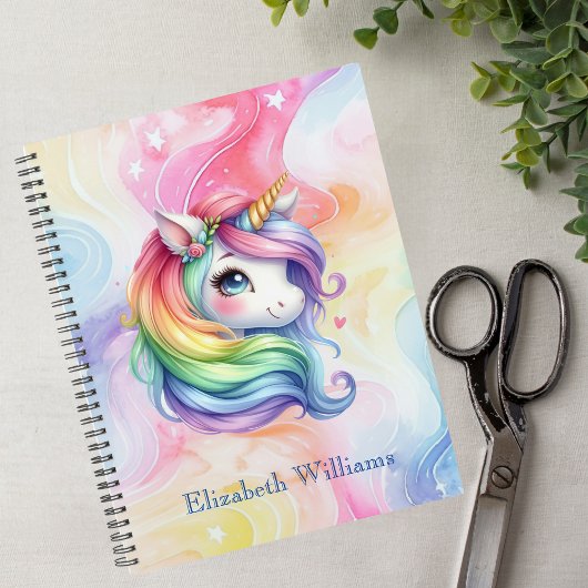Mädchendesign für Einhorn und Regenbogen Planer
