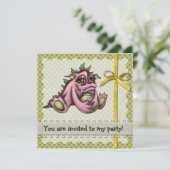 Mädchendrache Einladung (Stehend Vorderseite)