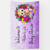 Mädchenduschbanner, Baby Girl Lila Banner (Vertikal)