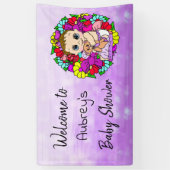 Mädchenduschbanner, Baby Girl Lila Banner (Vertikal)