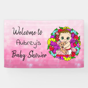 Mädchenduschbanner, Baby Girl Pink Banner