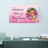 Mädchenduschbanner, Ethnic Baby Girl Pink Banner (Messeveranstaltung)