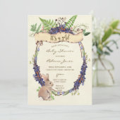 Mädchendusche Einladung Waldhasen (Stehend Vorderseite)