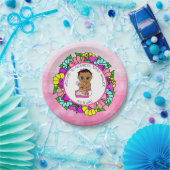 Mädchendusche, Ethnic Baby mit Teddy Bear Pappteller (Party)