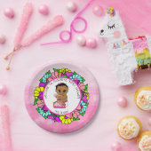 Mädchendusche, Ethnic Baby mit Teddy Bear Pappteller (Party)