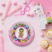 Mädchendusche, Ethnic Baby mit Teddy Bear Pappteller (Party)