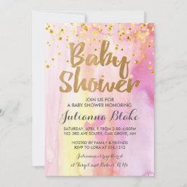 Mädchendusche Moderne Wasserfarbeneinladung Einladung