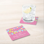 Mädchendusche Party mit individuelle Name Rechteckiger Pappuntersetzer (Vor Ort)