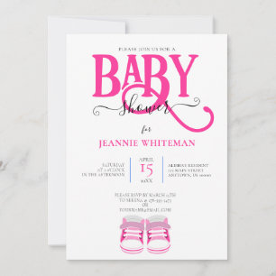 MÄDCHENDUSCHE, PINK-HINTERN, PINKTYPOGRAFIE EINLADUNG