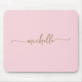 Mädcheneinfacher Rosa-Monogramm-Name Mousepad (Vorne)