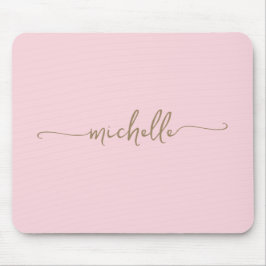 Mädcheneinfacher Rosa-Monogramm-Name Mousepad