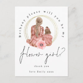Mädchenerkrankung ist mein Blumenmädchen-Antrag Einladungspostkarte