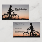 Mädchenfahrrad-Sonnenuntergang Visitenkarte (Vorne/Hinten)