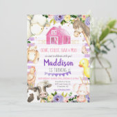 Mädchenfarm Einladung zum Geburtstag (Stehend Vorderseite)