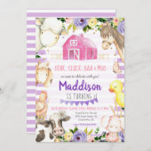 Mädchenfarm Einladung zum Geburtstag (Vorne/Hinten)