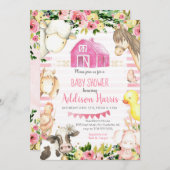 Mädchenfarm Kinderdusche Einladung (Vorne/Hinten)