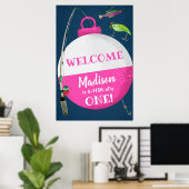 Mädchenfischerei - Geburtstagswillkommen beim FISH Poster (Heimbüro)