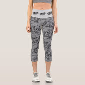Mädchenfußball-Cartoon Capri Leggings (Vorderseite)