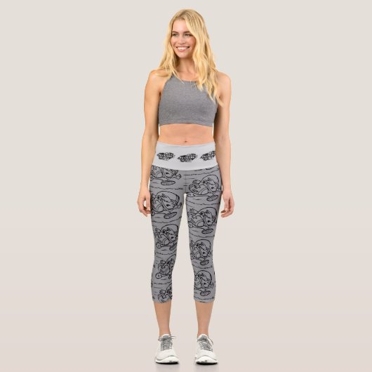 Mädchenfußball-Cartoon Capri Leggings (Vorderseite)