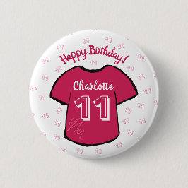 Mädchenfußball/Fußball-Shirt zu jedem Geburtstag Button