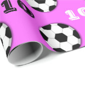 Mädchenfußball JEDES ALTER Rosa Geburtstag | Sport Geschenkpapier (Rolleneckpunkt)