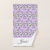 Mädchenfußball Niedlich rosa Ball Muster Kid Team Handtuch (Handtuch)