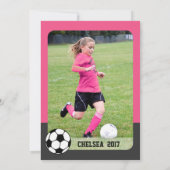 Mädchenfußball-Party - Geburtseinladung Einladung (Rückseite)
