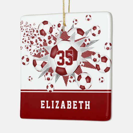 Mädchenfußballstars personalisiert keramikornament (Links)