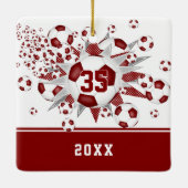 Mädchenfußballstars personalisiert keramikornament (Rückseite)