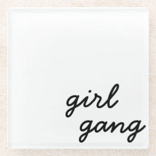 Mädchengang süß moderne feministische Mädchenpower Glasuntersetzer