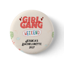 MÄDCHENGANG-WOCHENENDE-KNOPF (Personalisiert)