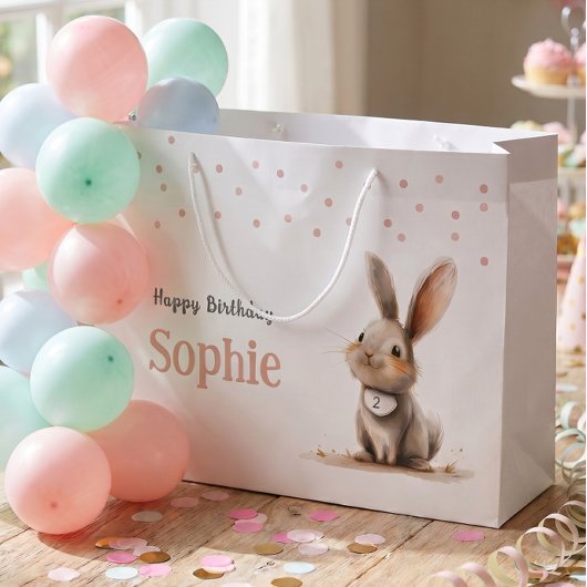 Mädchengeburt Niedlicher Hase Große Geschenktüte