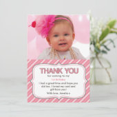 Mädchengeburtstag danken Ihnen zu kardieren Einladung (Stehend Vorderseite)