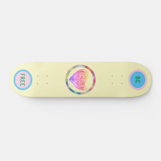 Mädchengelbe Skateboard "Be Free" (Horizontal)