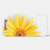 Mädchengelber Daisy Personalisierter Name Case-Mate iPhone Hülle (Rückseite (Horizontal))
