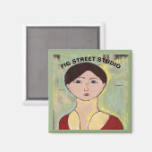 Mädchengesicht nach Matisse Magnet (Vorderseite/Rückseite)