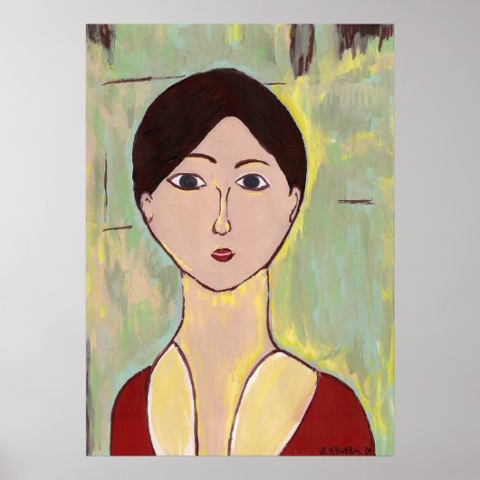 Mädchengesicht nach Matisse Poster (Vorne)