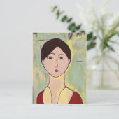 Mädchengesicht nach Matisse Postkarte (Stehend Vorderseite)